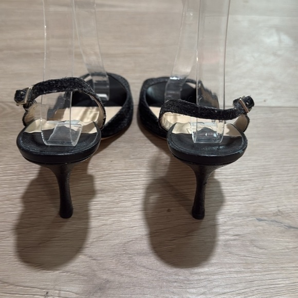 JIMMY CHOO Peep Toe Adjustable Glitter Slingback Pumps - Picture 2 of 6